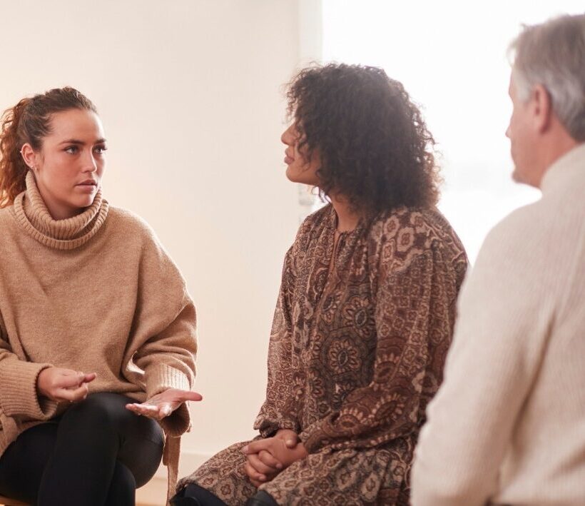 Group of adults talking